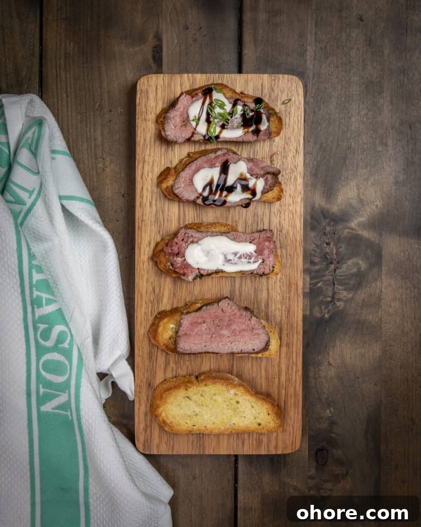Steak Crostinis With Horseradish Sauce