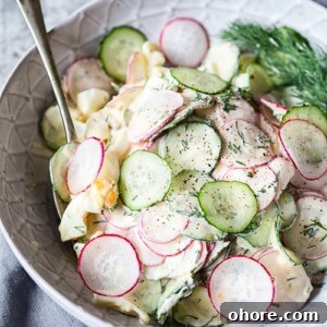 Creamy Dill Cucumber, Radish & Egg Salad Recipe 5 cucumber, radish and egg salad in a creamy dressing with dill