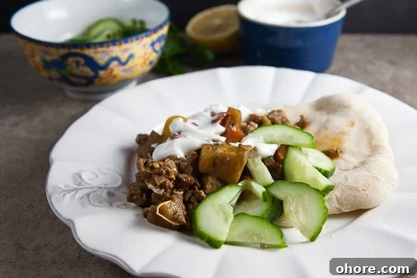 Braised Eggplant with Spiced Ground Lamb Recipe 5 braised eggplant with ground lamb-2