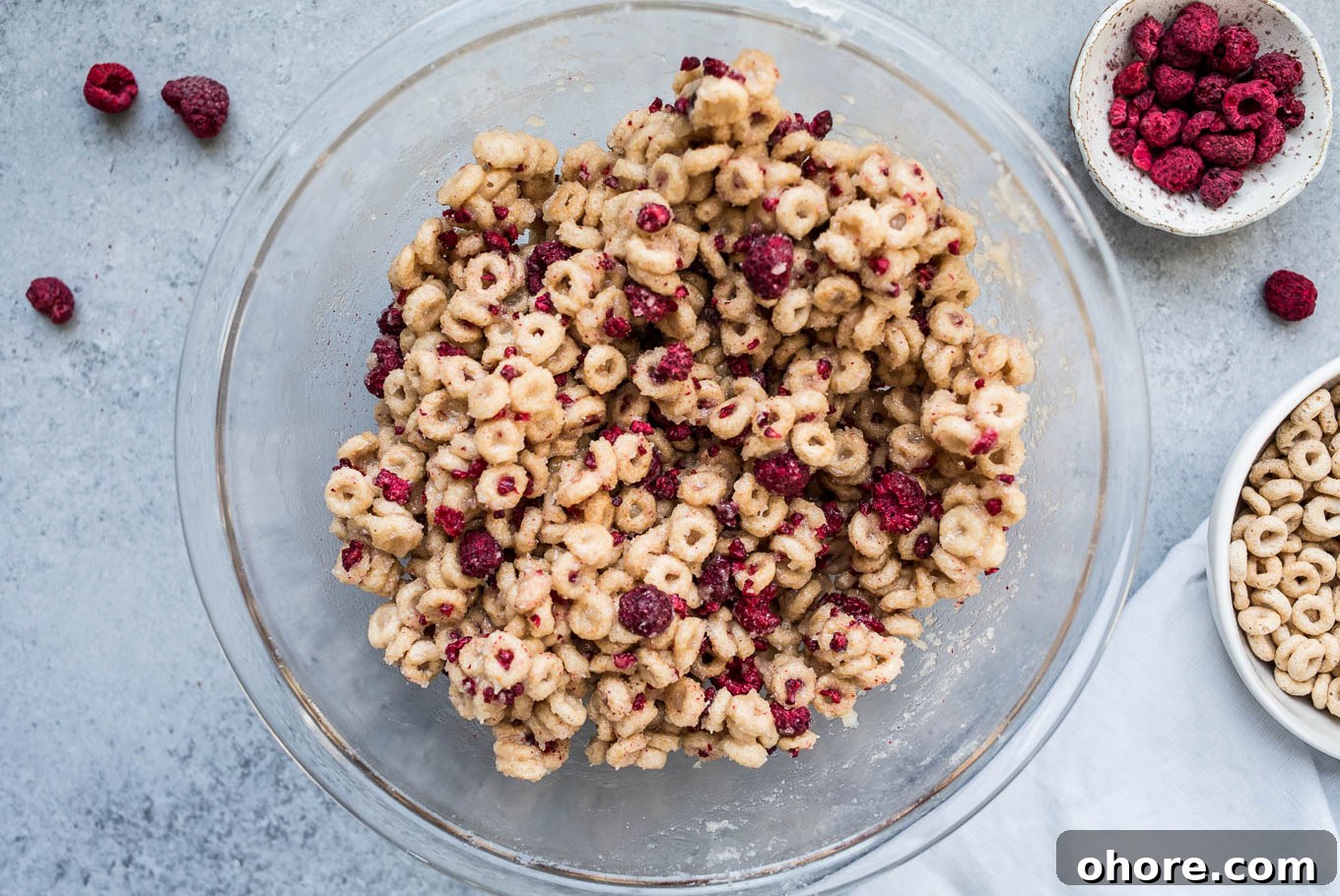 cereal and raspberries