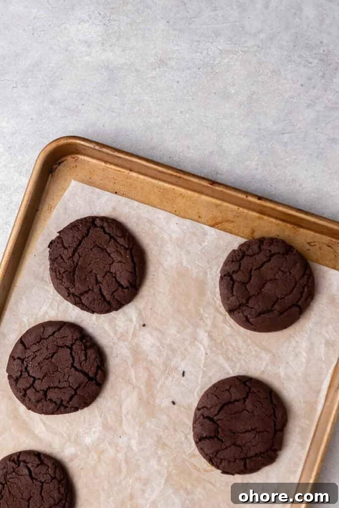 Baked chocolate cake cookies