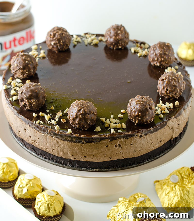 No Bake Nutella Cheesecakea - a Whole Cake