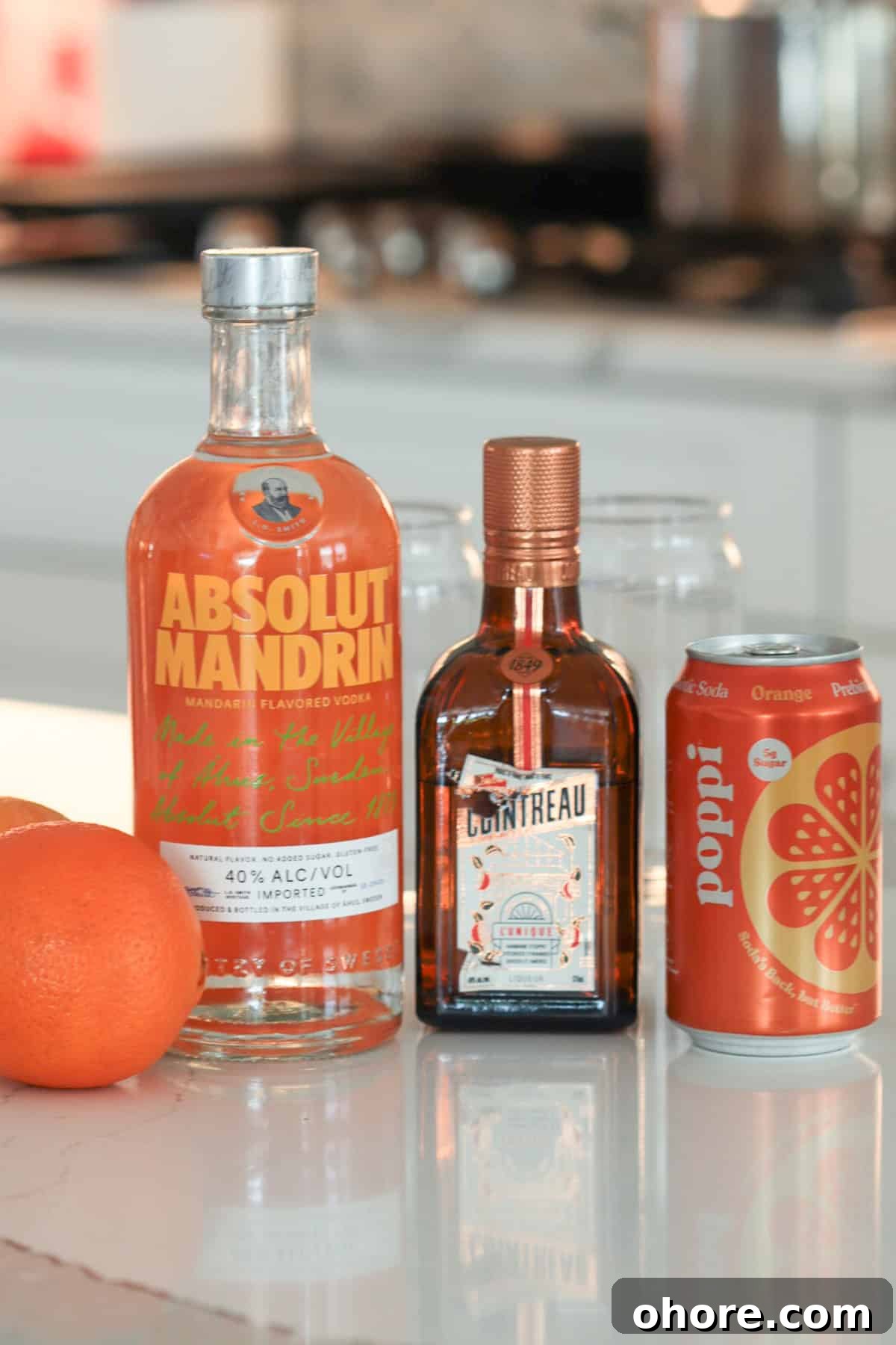 Orange Crush Cocktail Recipe: Fresh Vodka, Orange & Sparkling Mix 3 Orange crush ingredients.