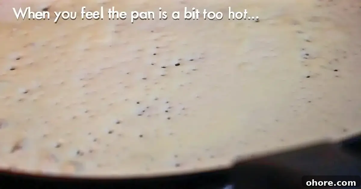 tiny holes on the surface of a crepe