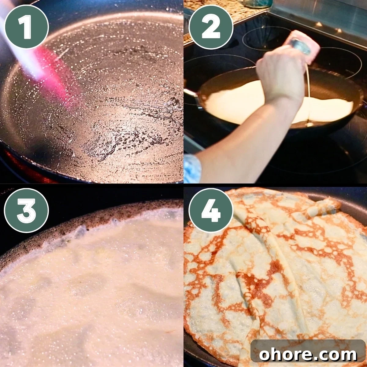 4 steps to cook homemade crepes