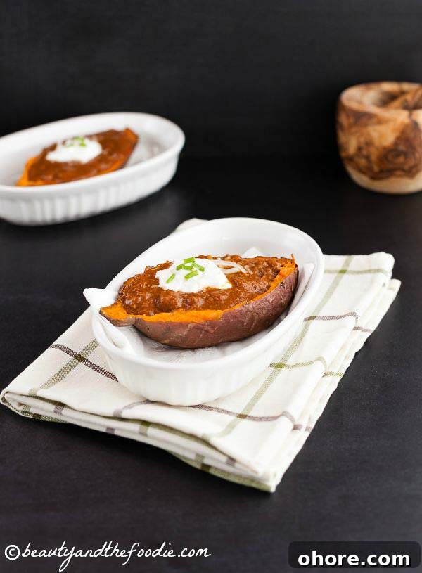 Taco Chili-Stuffed Sweet Potatoes Recipe for Flavor-Packed Meals 3 Taco Chili Stuffed Sweet Potatoes, grain free, paleo and low carb