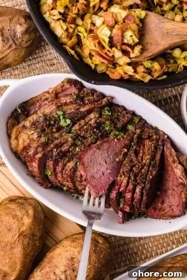 Smoked and braised corned beef