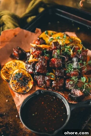 Smoked pork belly burnt ends