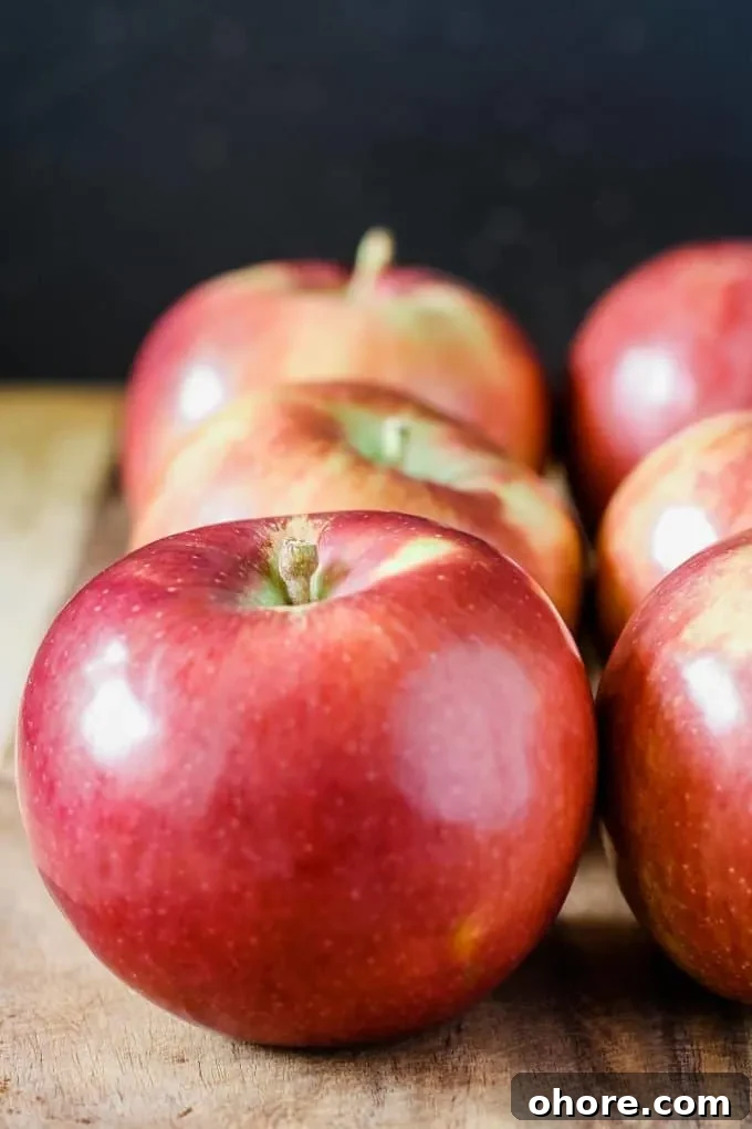 Baked Apple Slices with Cinnamon and Honey 3 line of apples for baked apple slices