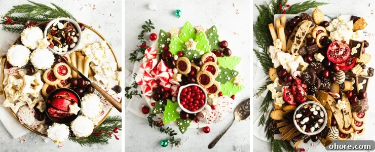 How to Build a Stunning Cookie Board for Parties and Gifts 3 collage showing three different cookie board themes