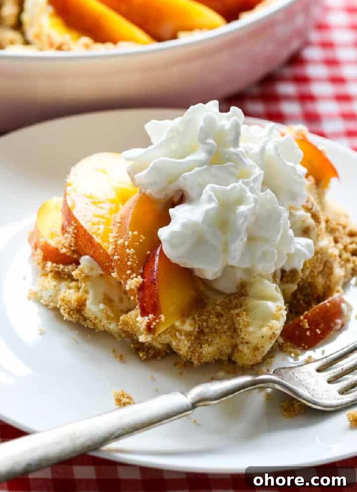 Peach no-bake cheesecake pie.