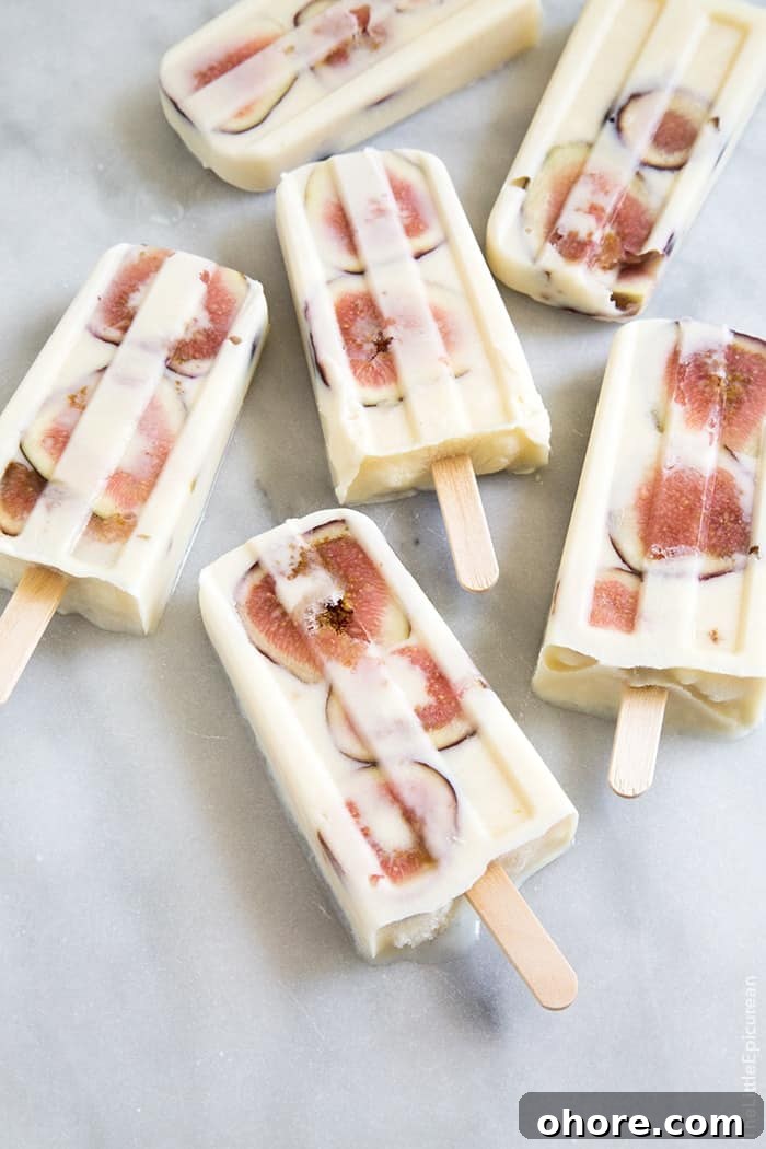 Whiskey, Yogurt & Fig Frozen Popsicles Recipe 3 Whiskey Yogurt Fig Popsicles | the little epicurean