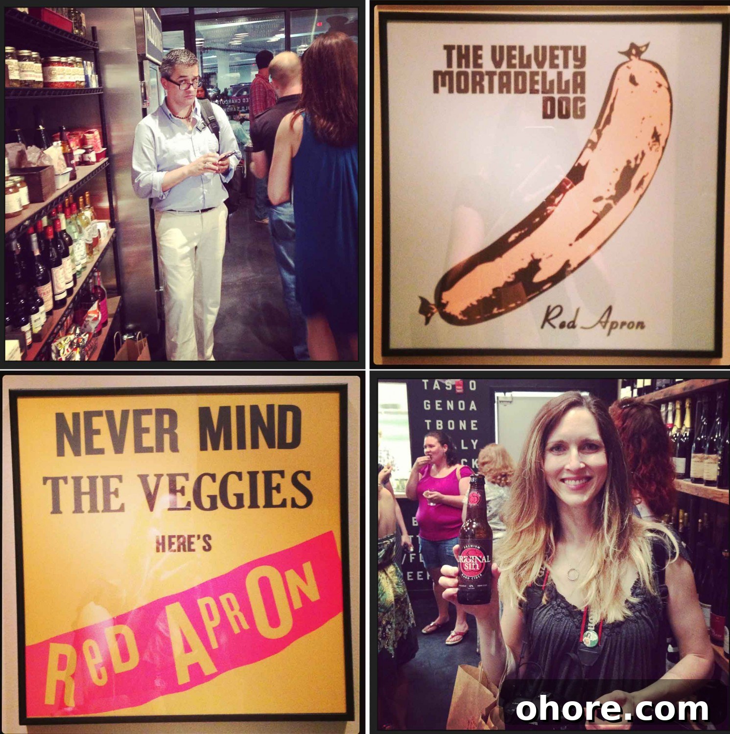 Beyond Bacon: Book Launch Party & Tasting Event 3 4 pics Lea and Gav red apron