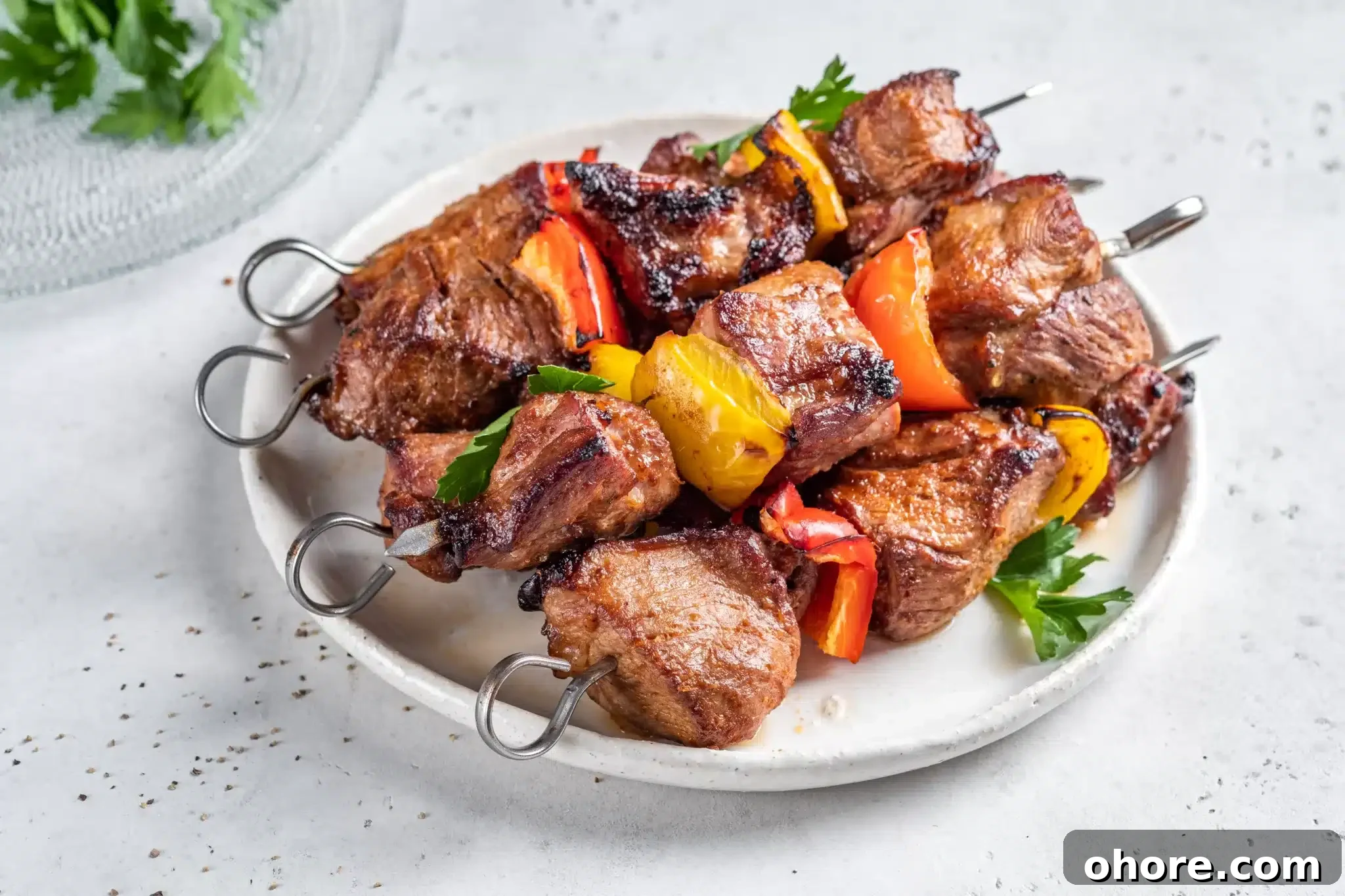A plate holding a few portions of Kabob.