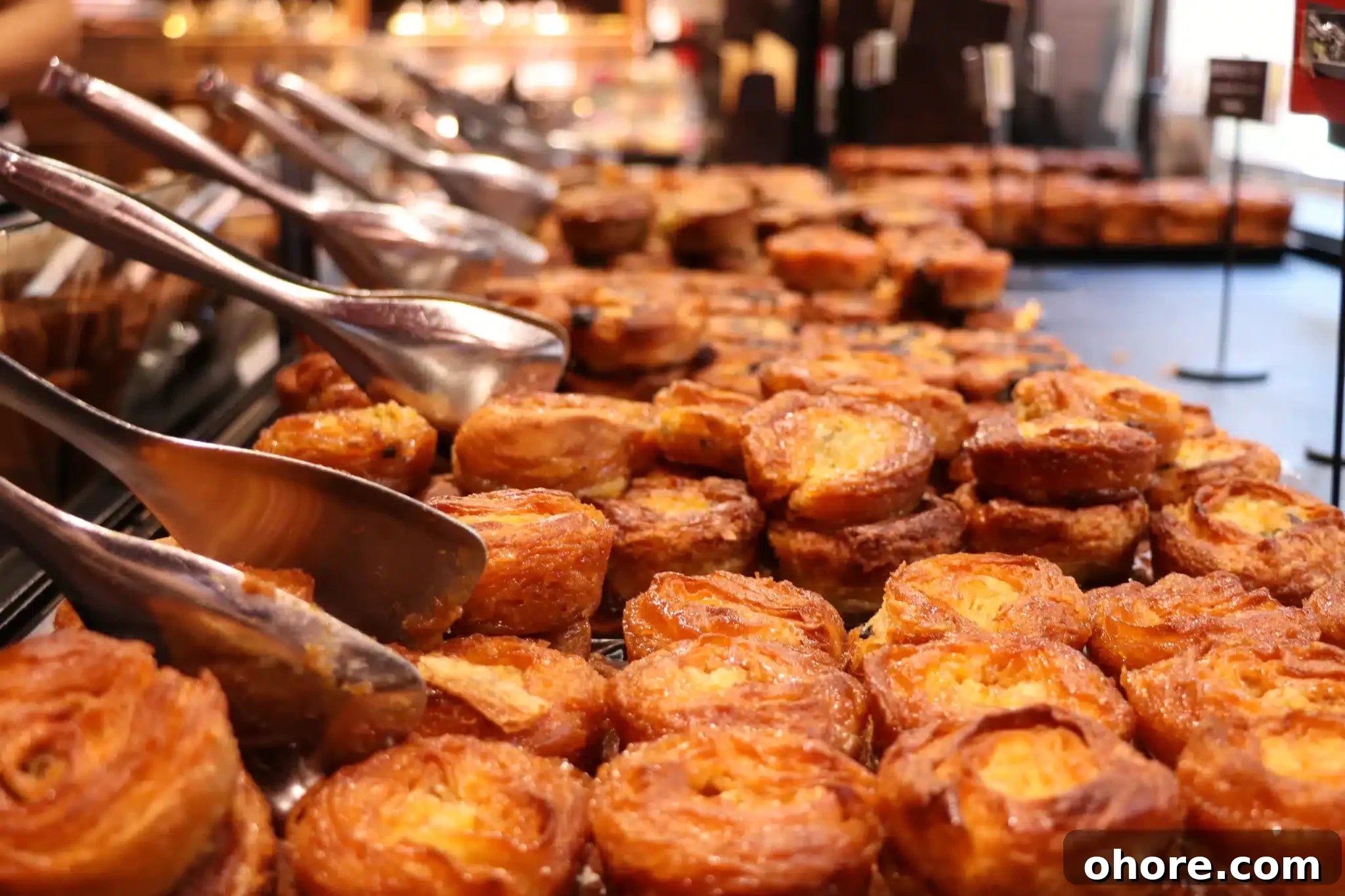 Freshly prepared kouign-amann available for purchase.