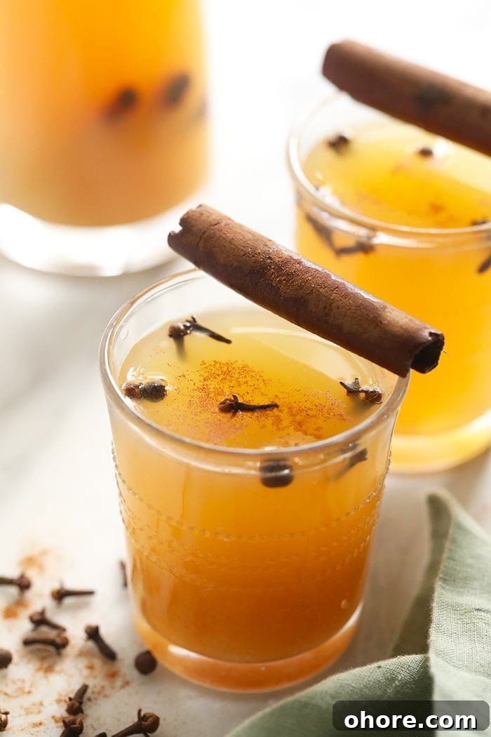 There is nothing like a big mug of hot apple cider. Make yourself some homemade apple cider this season and make it in the Instant Pot! Apple cider in a glass