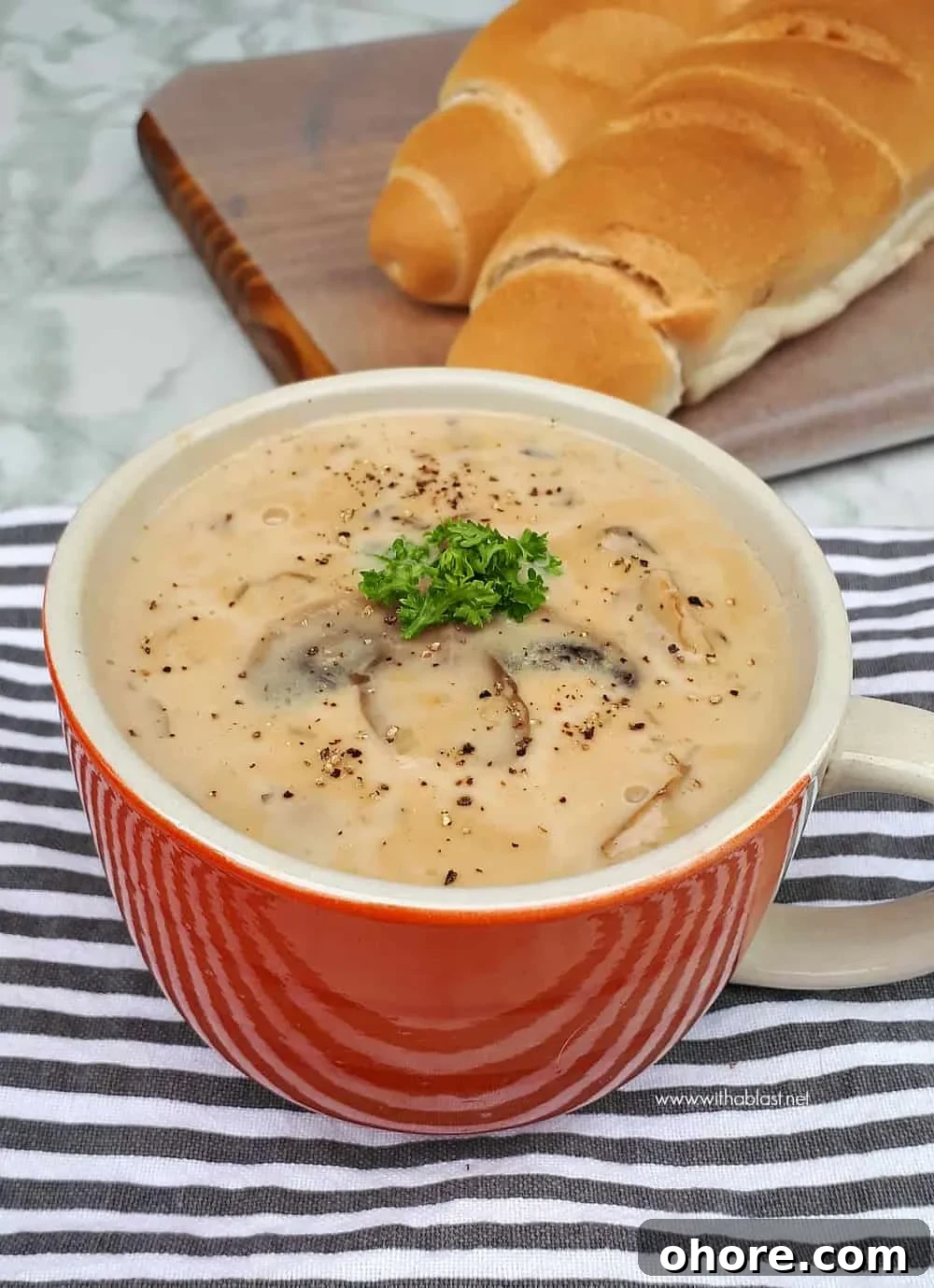 Creamy Mushroom Soup is a quick, homemade, comforting soup recipe which uses all standard pantry ingredients - filling and delicious !