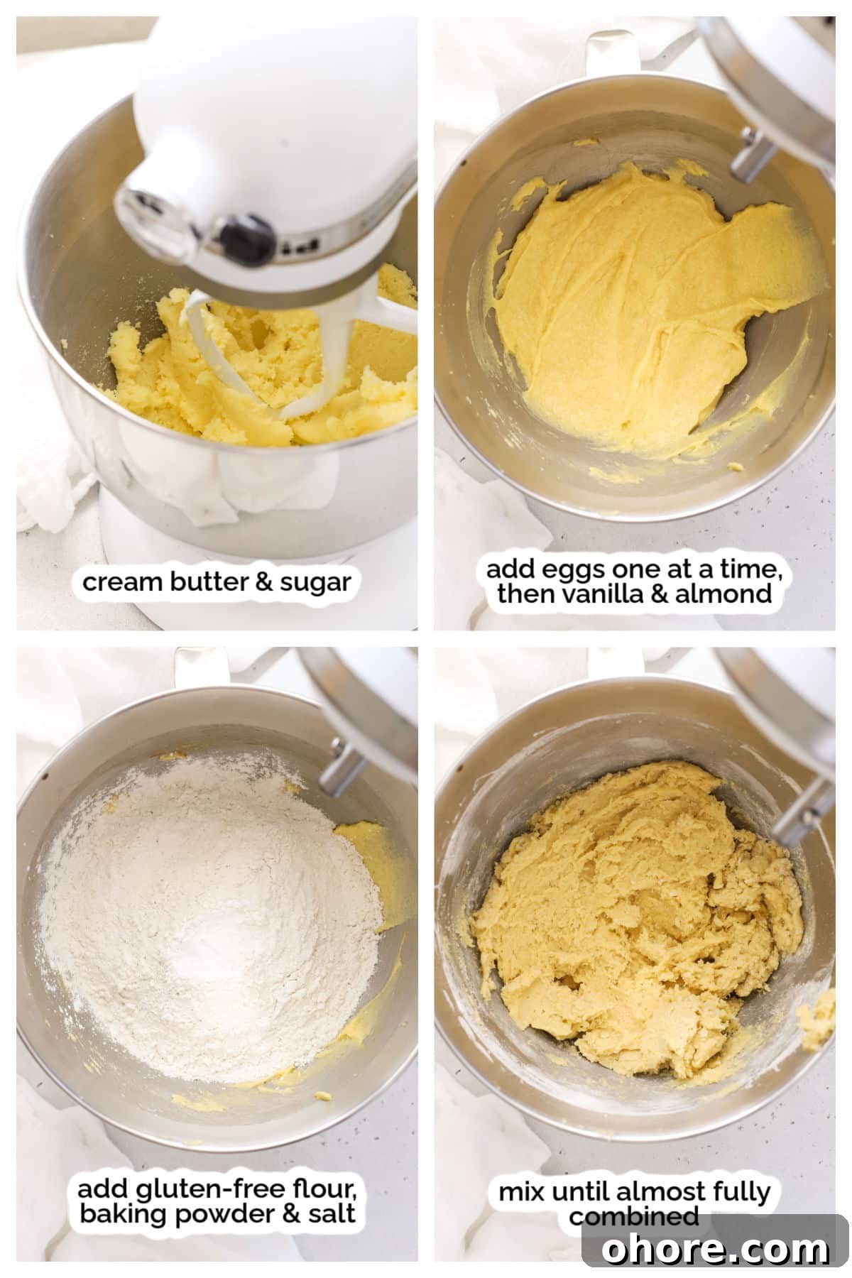 making gluten-free sprinkle sugar cookie dough, step by step