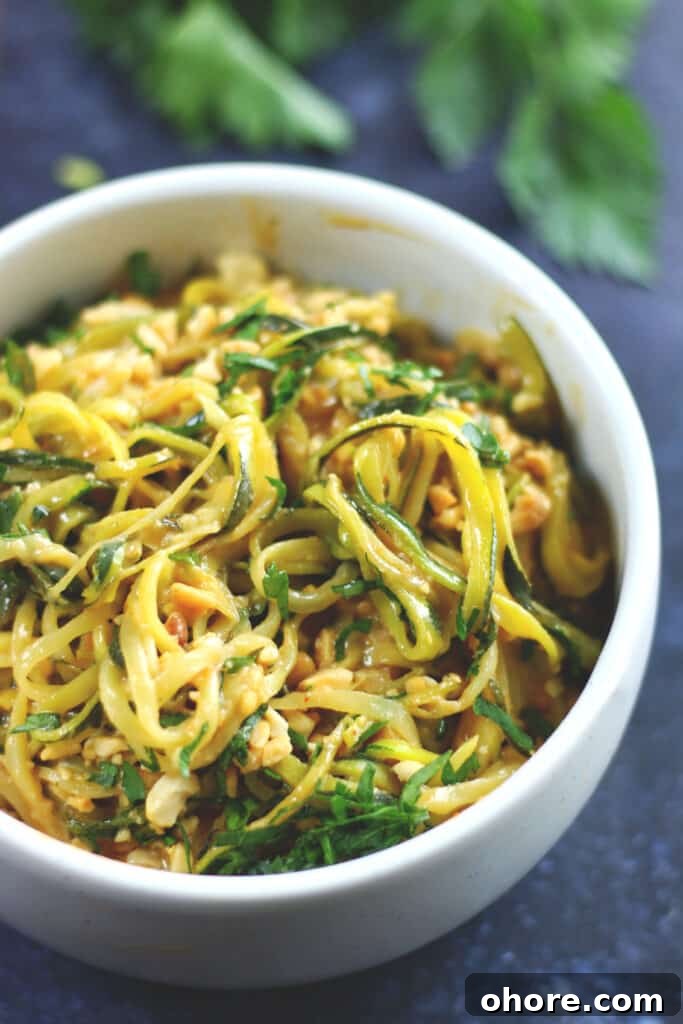 zucchini noodles with peanut sauce
