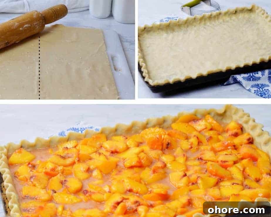Rustic Peach Slab Pie Recipe for Serving a Crowd 5 Process pic of pie crust for peach slab pie