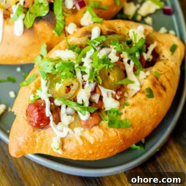 Perfectly Grilled Bratwurst: Juicy Sausage on the Grill 8 A loaded Sonoran hot dog.