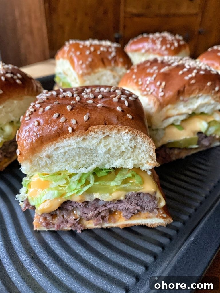 Mini Big Mac-Style Cheeseburgers Recipe 6 Mini Big Mac Cheeseburgers