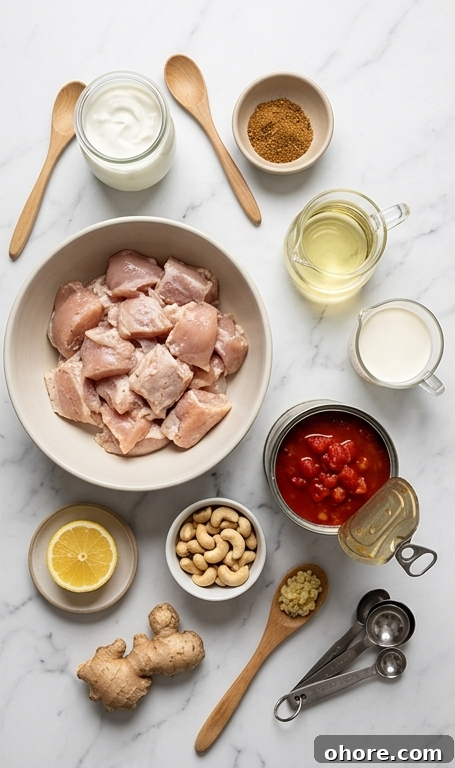 Butter chicken ingredients