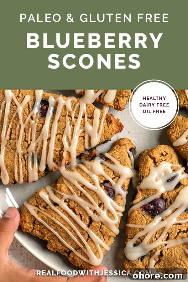 Paleo Blueberry Scones Recipe – Flaky, Grain-Free Breakfast Treat 9 paleo blueberry scones with text